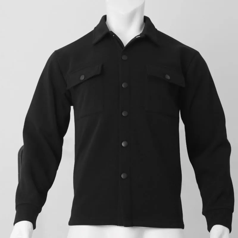 utcoco Men's Button Down Waffle Shirt Jacket Casual Long Sleeve Shacket Overshirts with Flap Pockets