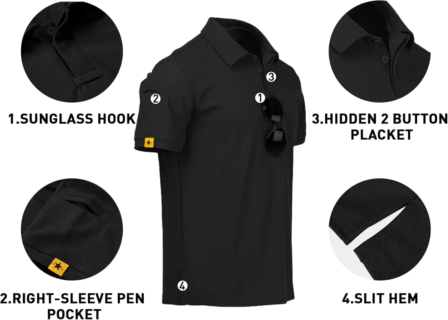 V VALANCH Mens Polo Shirts Short Sleeve Moisture Wicking Golf Polo Athletic Collared Shirt Tennis T-Shirt Tops