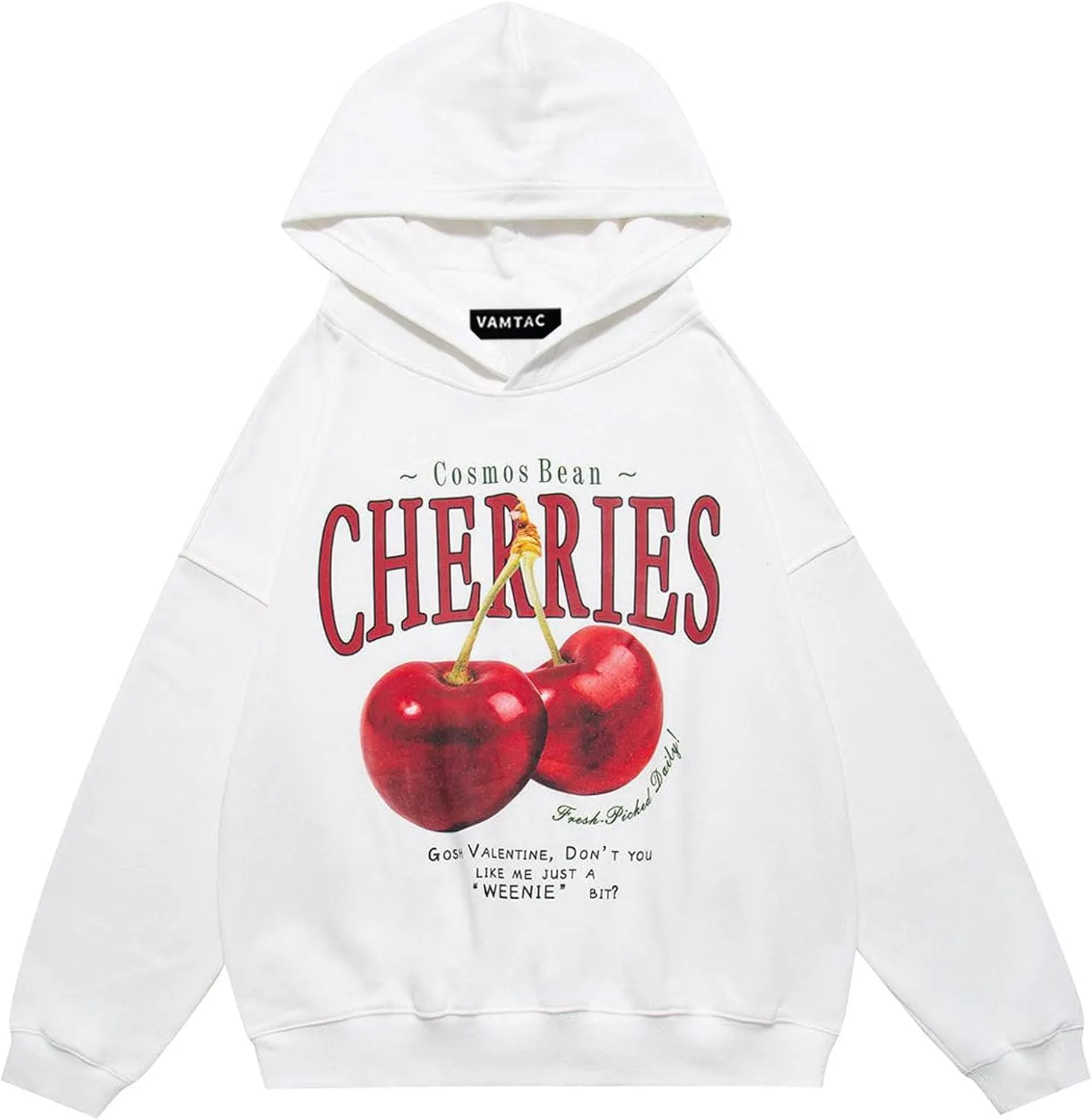 Vamtac Oversized Hoodie Cute Y2k Hoodies Cherry Graphic Streetwear Sweatshirt Fashion Pullover Hooded Unisex