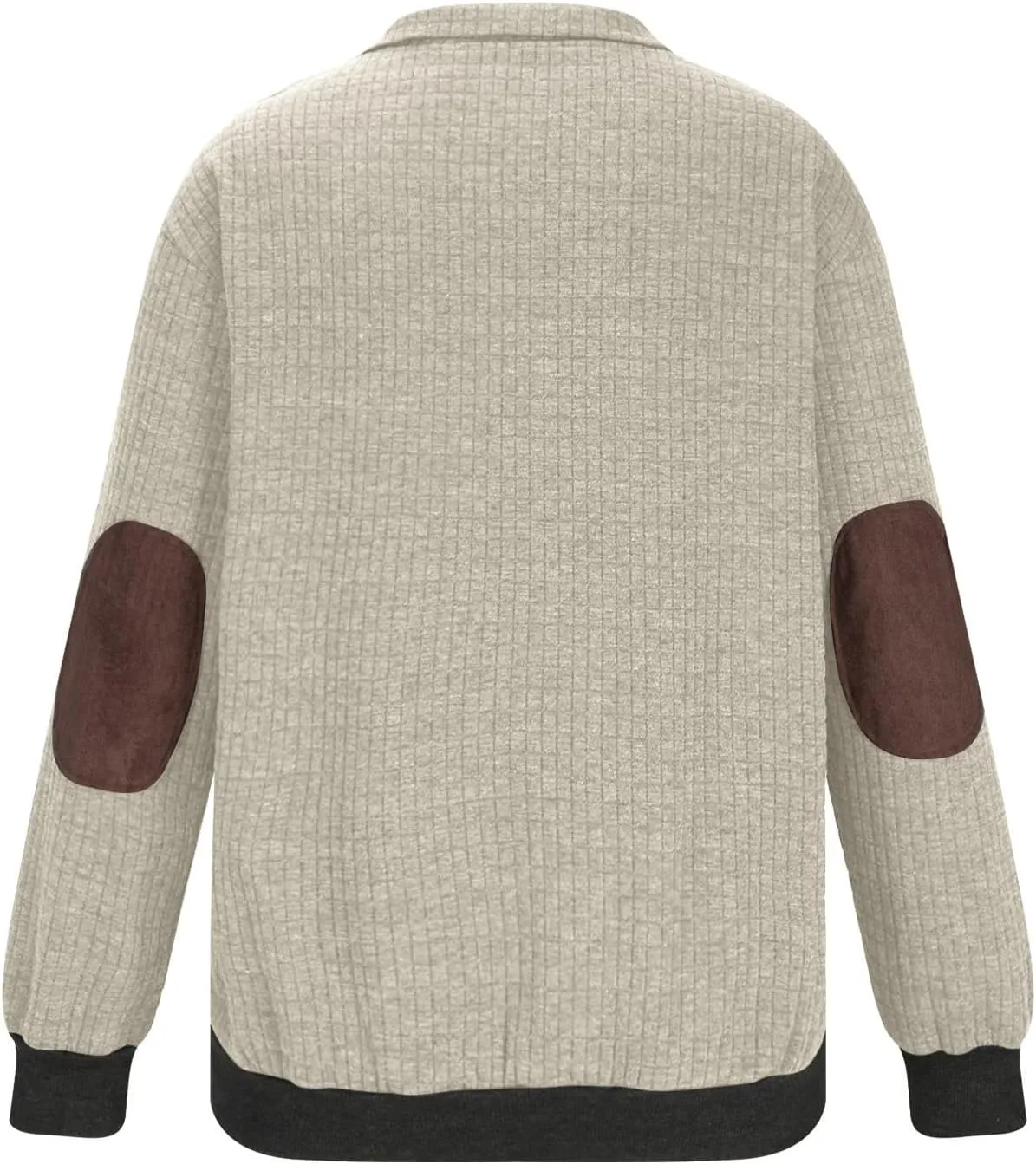 Waffle Knit Sweatshirts for Men Lightweight Long Sleeve Quarter Zip Pullover Shirts Regular Fit Solid Fall Shirt