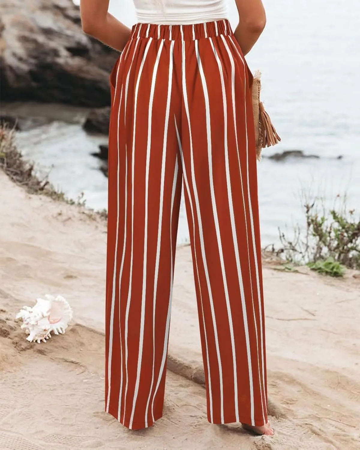 Wide Leg Dress Pants for Women High Waisted Business Casual Pants Office Button Down Slacks Pleated Work Trousers
