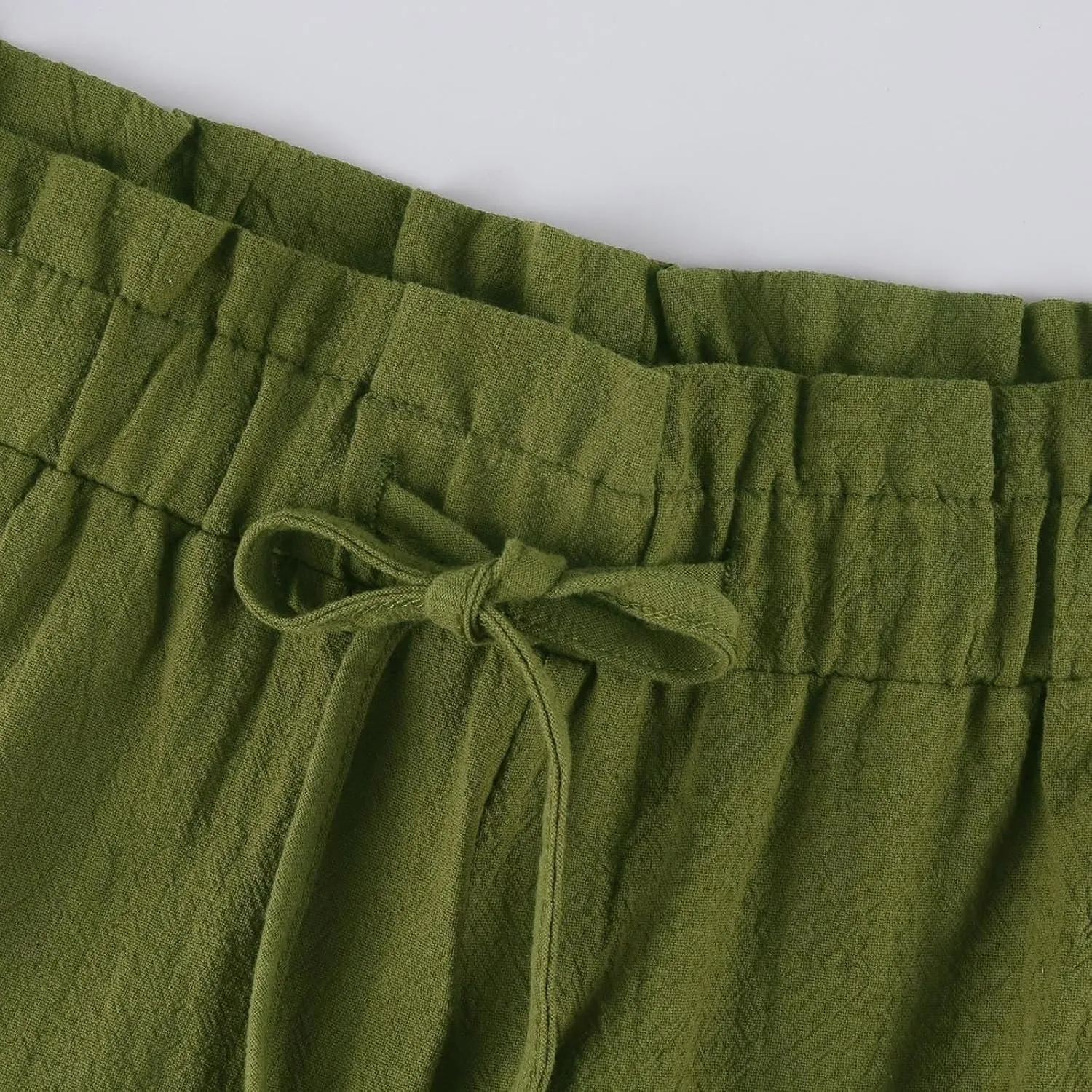 Wide Leg Pants for Women Linen Cotton Lightweight High Waisted Palazzo Pant Casual Loose Comfy Summer Beach Trousers