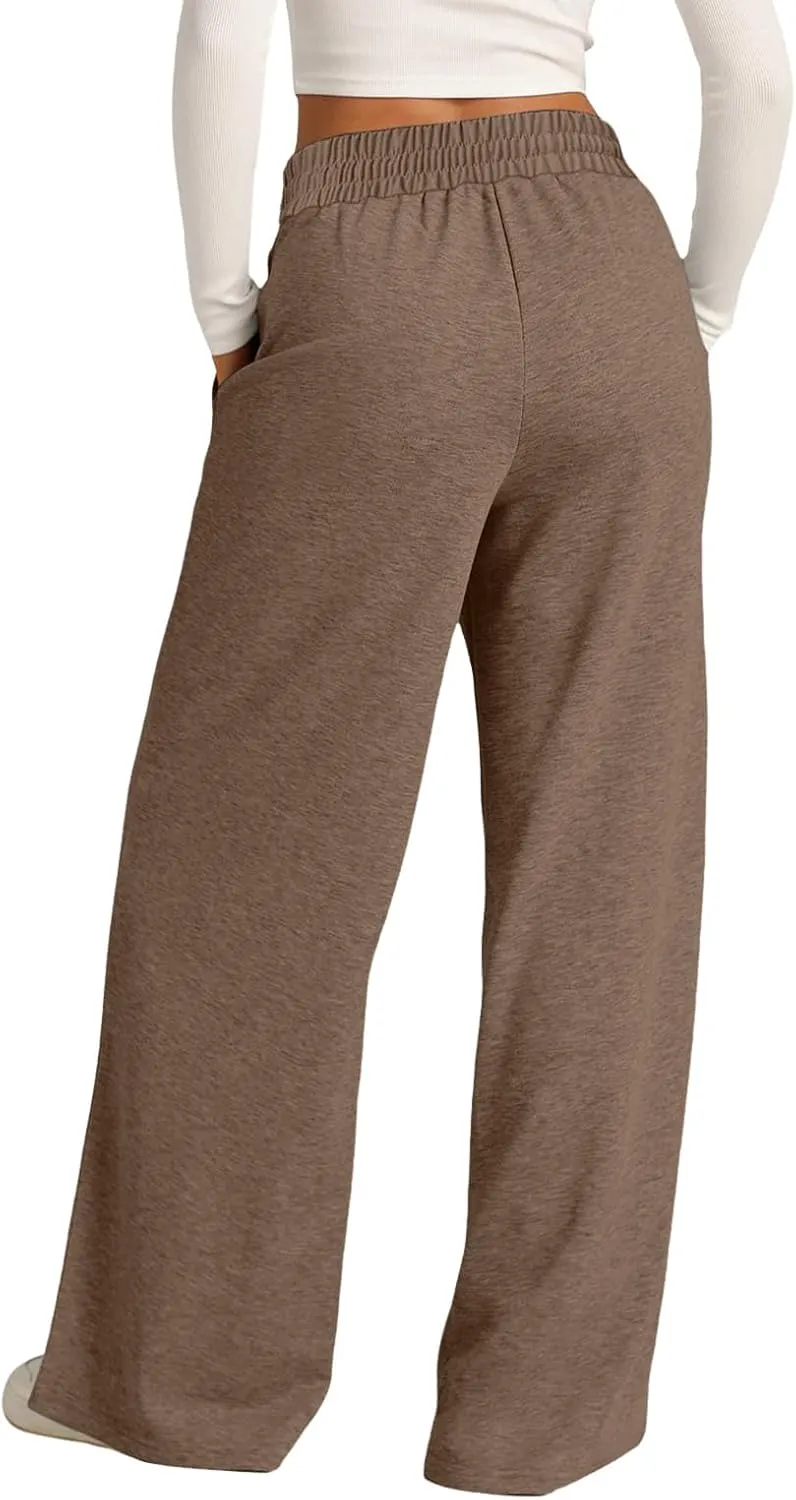 Wide Leg Sweatpants Women 2025 High Waisted Casual Loose Drawstring Sports Athletic Baggy Lounge Pants with Pockets