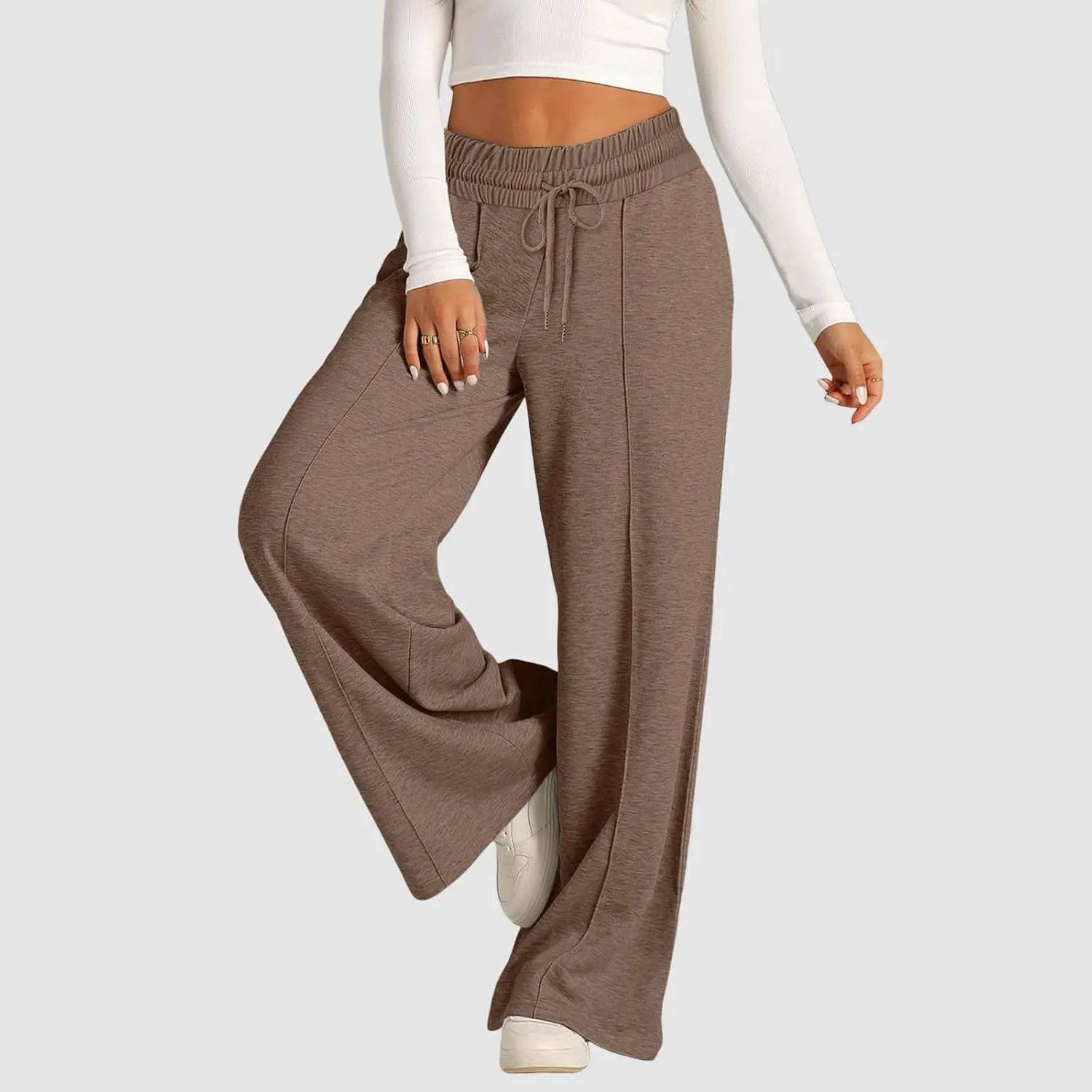 Wide Leg Sweatpants Women 2025 High Waisted Casual Loose Drawstring Sports Athletic Baggy Lounge Pants with Pockets