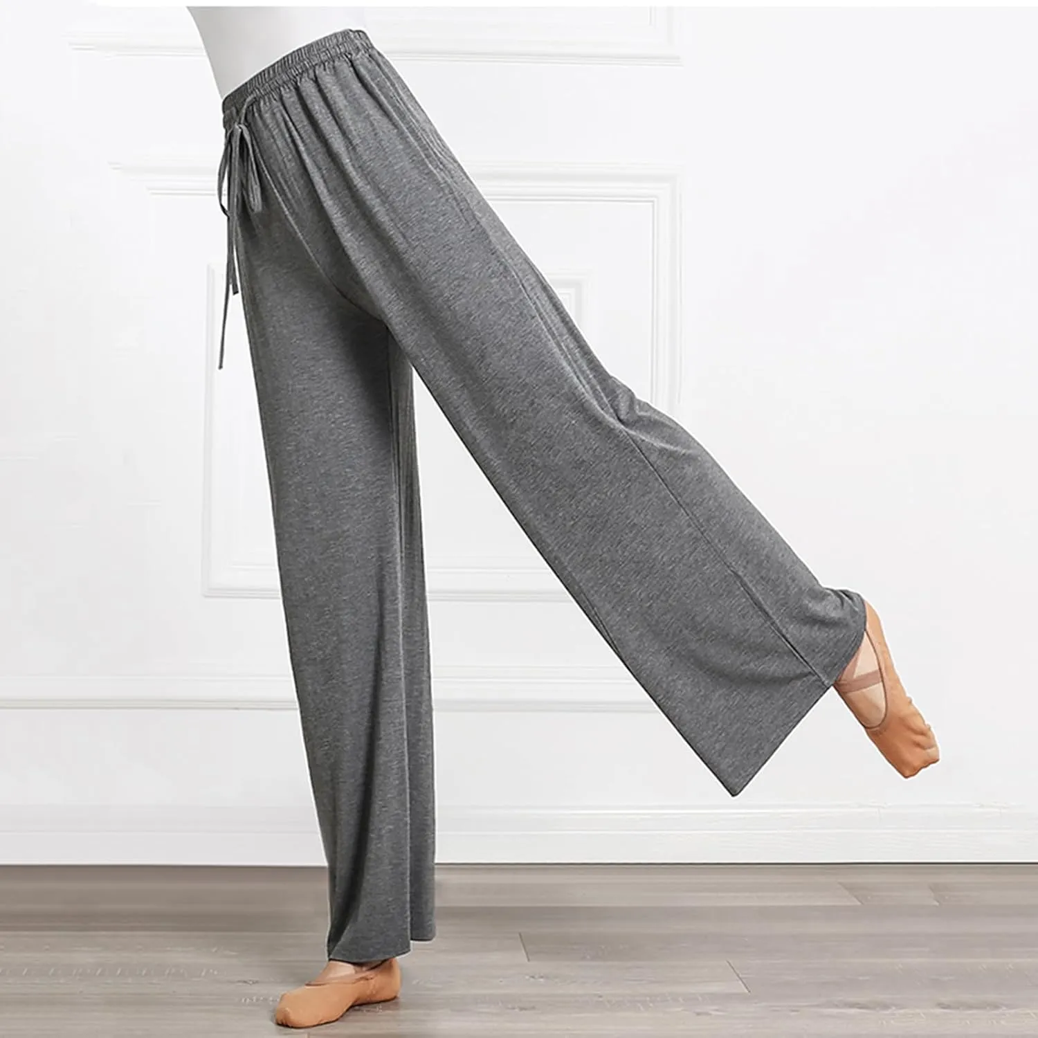 Wide Leg Yoga Pants for Women Comfy Cotton Lounge Workout Pant Loose Flowy Elastic Waist Trousers Trendy Dance Slacks