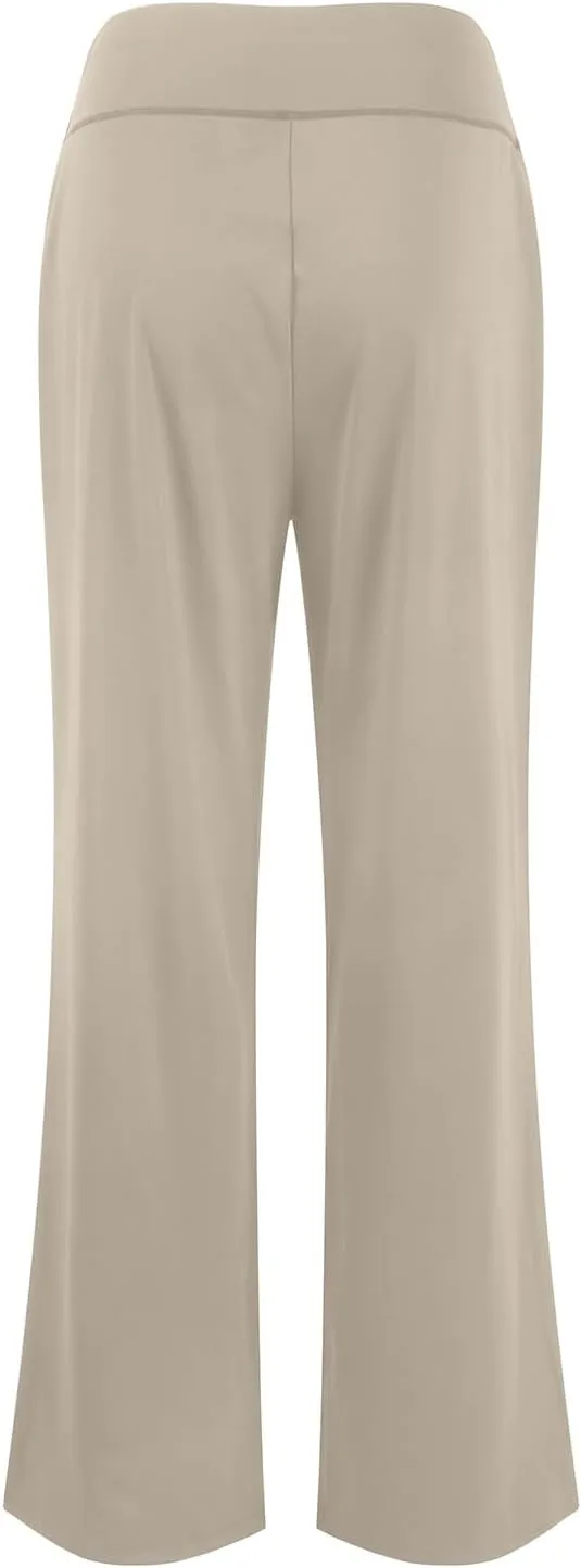 Wide Leg Yoga Pants for Women Crossover High Waisted Athletic Pants with Pockets Casual Comfy Lounge Pants