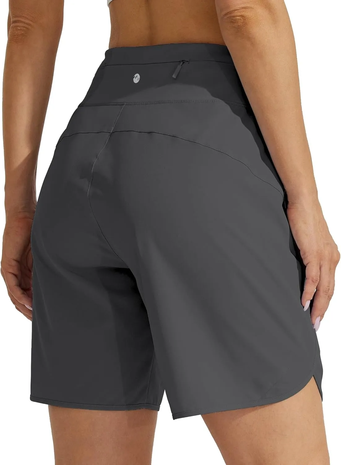 Willit Women's 7" Athletic Running Shorts Long Workout Hiking Shorts Quick Dry High Waisted Active Zipper Pocket
