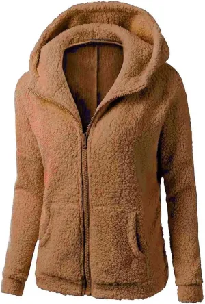 Winter Coats for Women 2024 Lightweight Fleece Lined Zip Up Coats Comfy Warm Plus Size Sherpa Jackets with Pockets