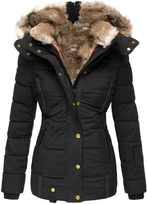 Winter Coats for Women 2024 Waterproof Warm Parka Jacket Mid Length Thick Fleece Lined Trench Coat with Faux Fur Hood