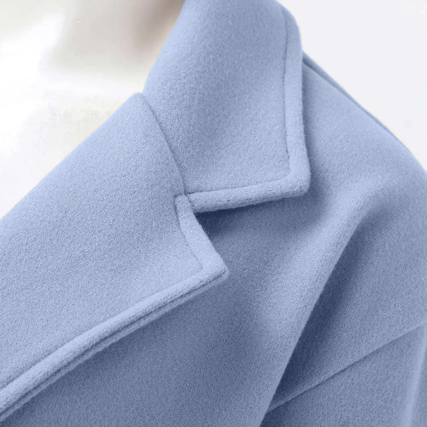 Winter Coats for Women Elegant Essential Notched Collar Mid-Long Woolen Pea Coat Trendy Casual Outwear Trench Coat