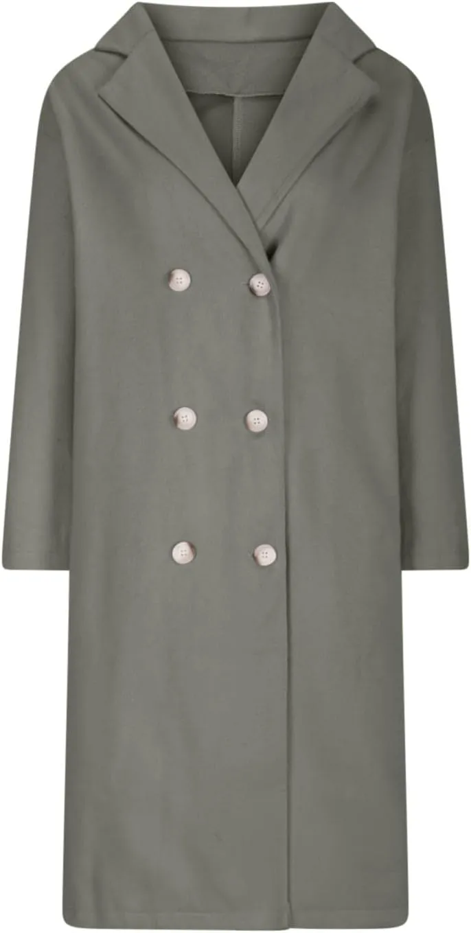 Winter Coats for Women Elegant Notched Collar Double Breasted Wool Coat Casual Trench Peacoat Warm Trench Coats