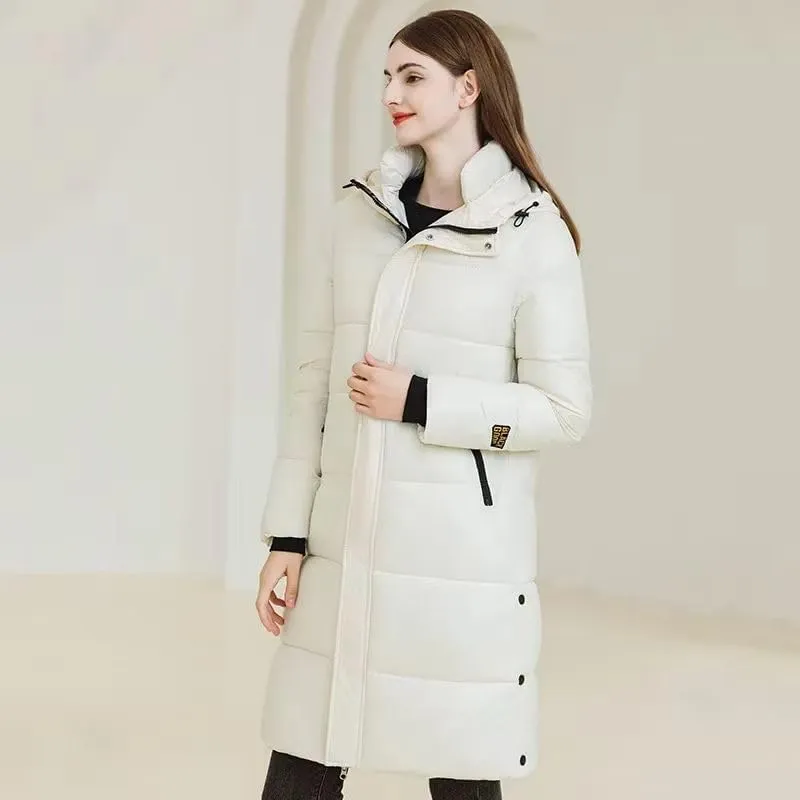 Winter Down Cotton Long Parkas Women's Thick Warm Korean Padded Jacket Winter Clothes Women Coat