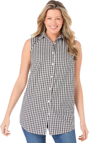 Woman Within Plus Size Perfect Sleeveless Shirt