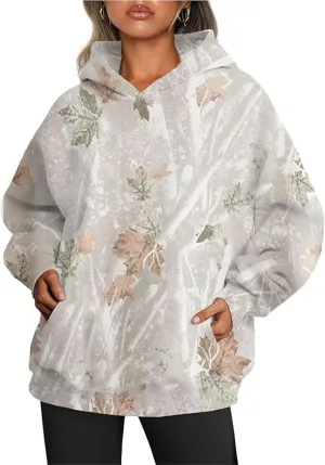 Women Camo Hoodie Oversized Pullover Sweatshirt Casual Loose Fit Workout Athletic Y2k Hoodies With Pockets