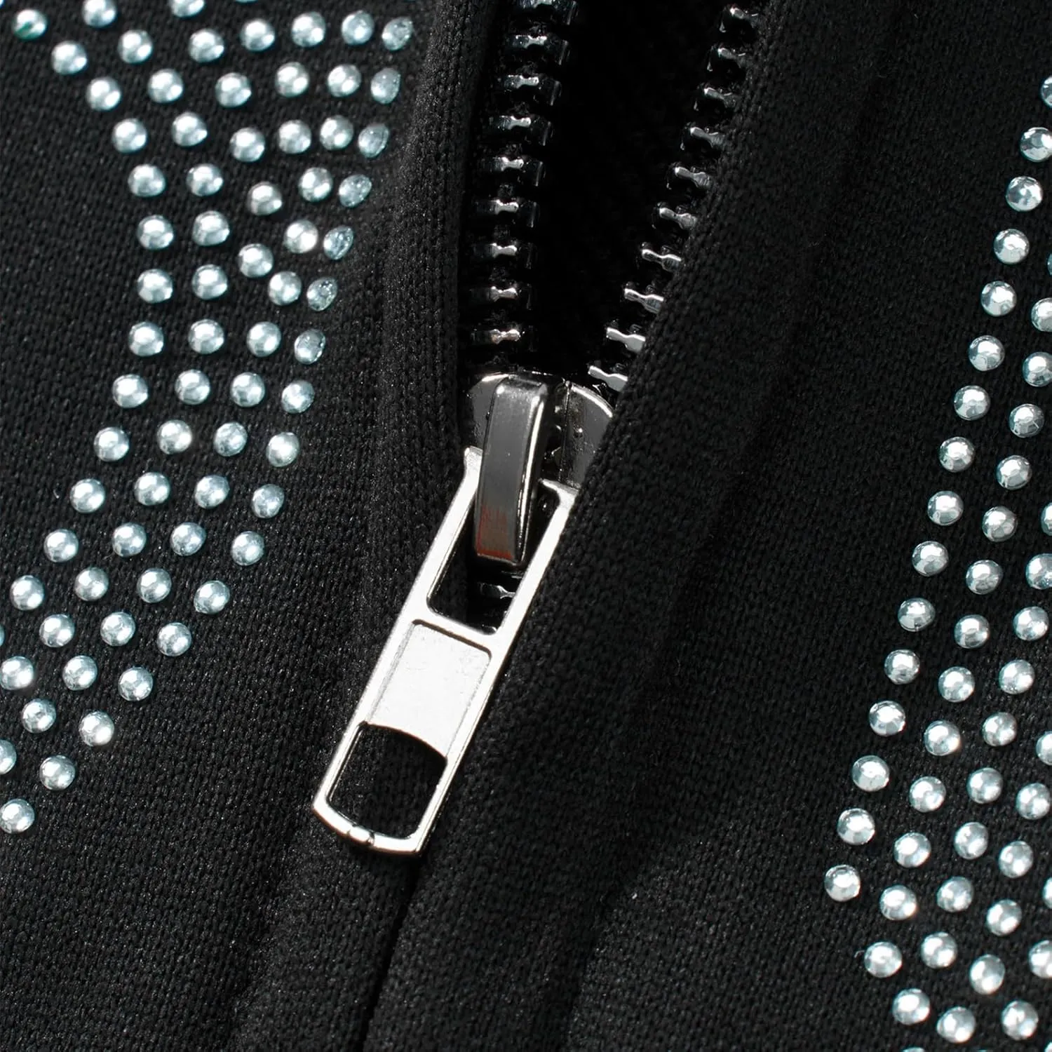 Women Men Oversized Zip Up Hoodie Sweatshirt Rhinestone Skeleton Sweatshirt Loose Fit Aesthetic Hoodies