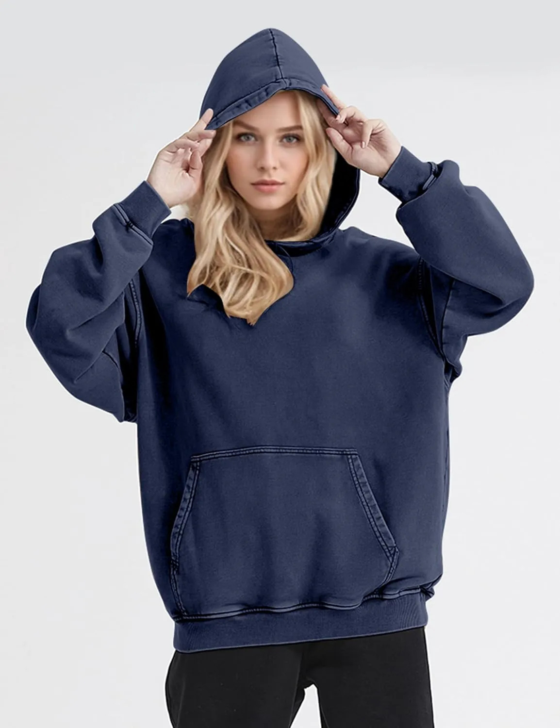 Women Mens Oversized Hoodies Pullover Acid Wash Cotton Vintage Hooded Sweatshirt Men Fleece Hoodie Streetwear