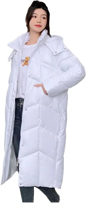 Women Winter Jacket Windproof Down Cotton Coat Long Thick Warm Padded Puffer Parkas Female Hooded Overcoat