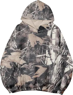 Womens Camo Hoodie Maple Leaf Print Oversized Fleece Hooded Sweatshirt Trendy Graphic Hoodie Pullover with Pocket