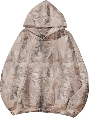 Womens Camo Hoodies Maple Leaf Print Oversized Hooded Sweatshirt Long Sleeve Camouflage Graphic Pullover Sweatshirt