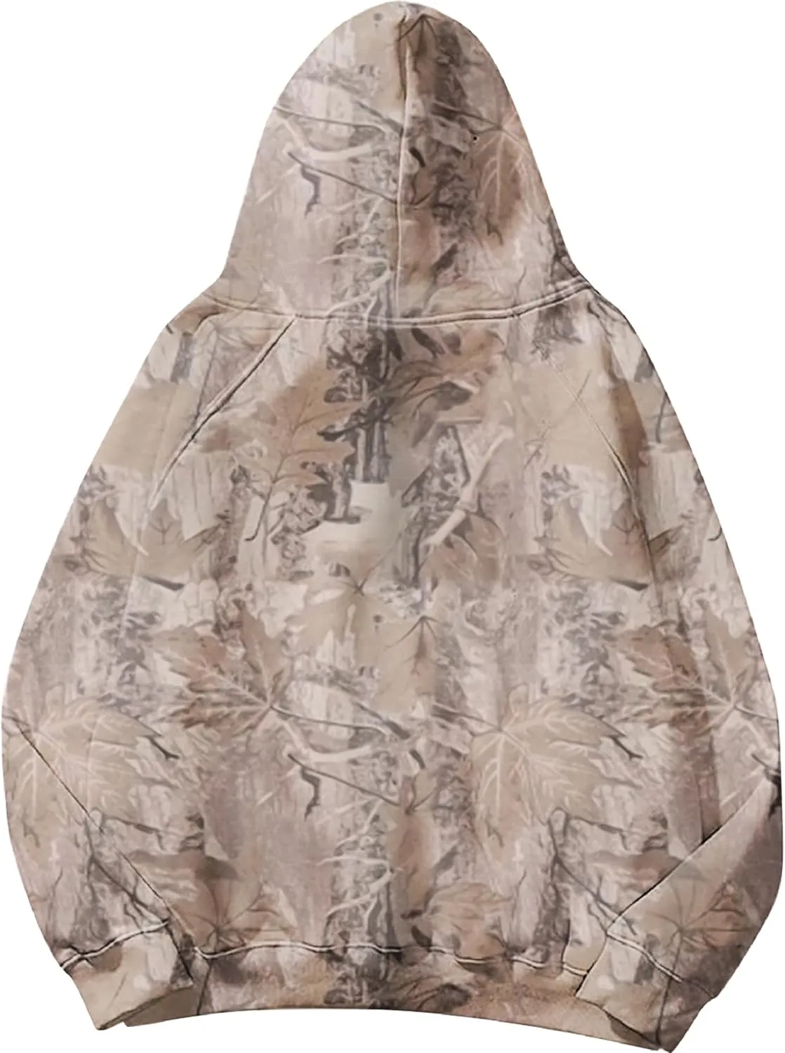 Womens Camo Hoodies Maple Leaf Print Oversized Hooded Sweatshirt Long Sleeve Camouflage Graphic Pullover Sweatshirt