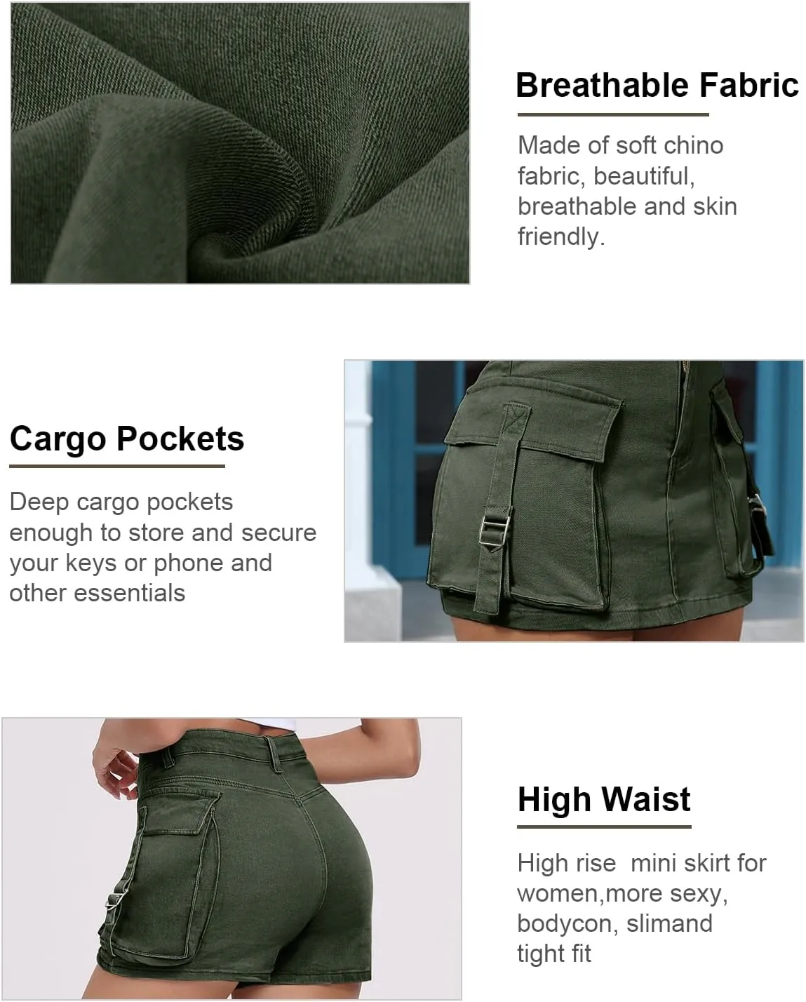 Women's Cargo Skort High Waisted Cargo Shorts Button Bodycon Mini Y2K Denim Cargo Skirt Shorts with Pocket