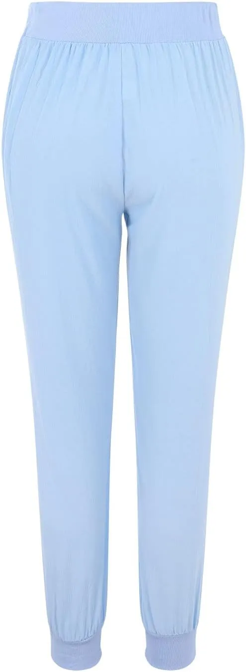 Women's Cotton Linen Pants Summer Lightweight Drawstring Lounge Pants Cinch Bottom Baggy Casual Trousers with Pockets