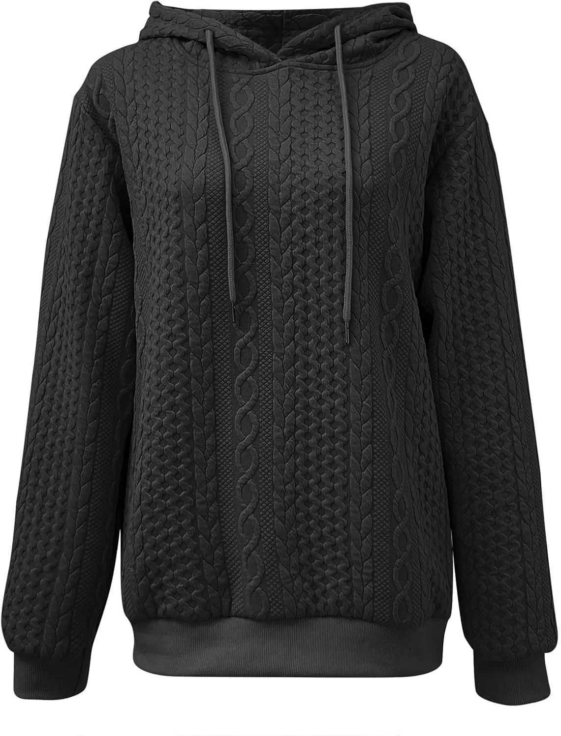 Womens Fashion Fall Sweatshirt Oversized Hoodie Casual Long Sleeve Pullover Knit Hooded Sweatshirts with Pocket S-3XL