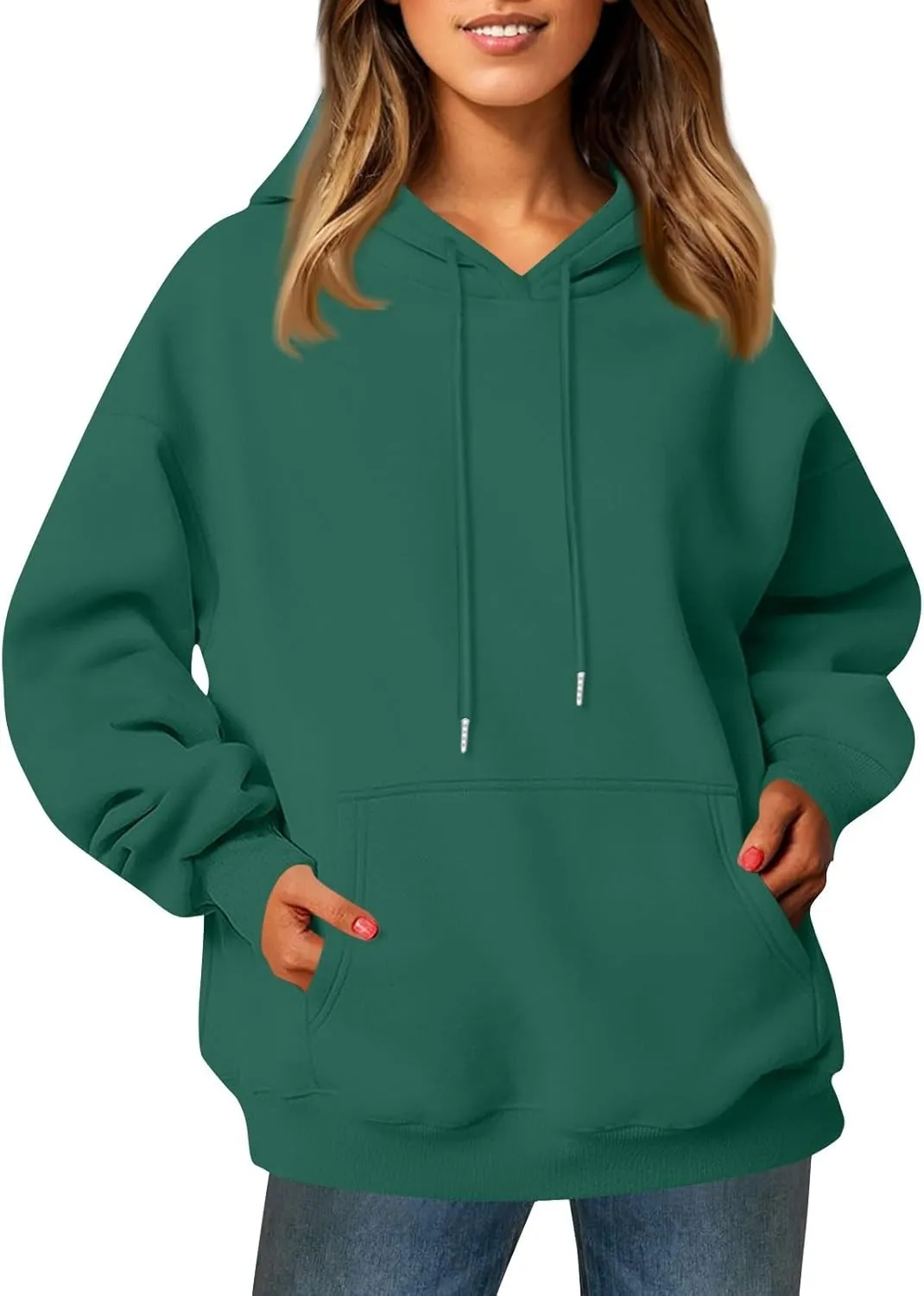 Women's Fleece Oversized Hoodies Y2k Casual Long Sleeve Pullover Sweatshirts Loose Warm comfy Hoodie Winter Clothes