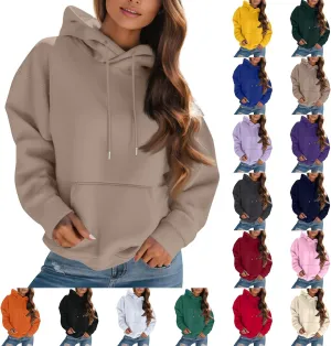 Women's Fleece Oversized Hoodies Y2k Casual Long Sleeve Pullover Sweatshirts Loose Warm comfy Hoodie Winter Clothes