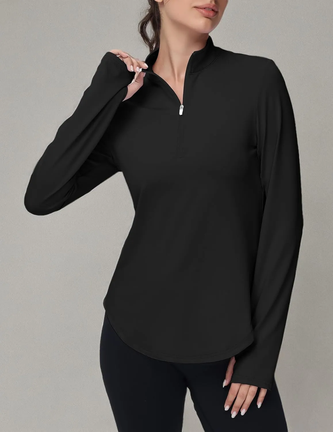 Women's Golf Polo Long Sleeve Workout Tops V Neck UPF 50  Sun Protection Quick Dry Lightweight Active Tennis Shirts