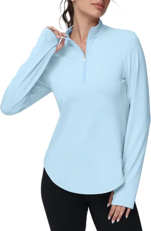 Women's Golf Polo Long Sleeve Workout Tops V Neck UPF 50  Sun Protection Quick Dry Lightweight Active Tennis Shirts