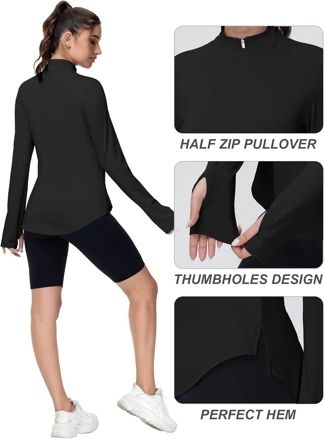 Women's Golf Polo Long Sleeve Workout Tops V Neck UPF 50  Sun Protection Quick Dry Lightweight Active Tennis Shirts