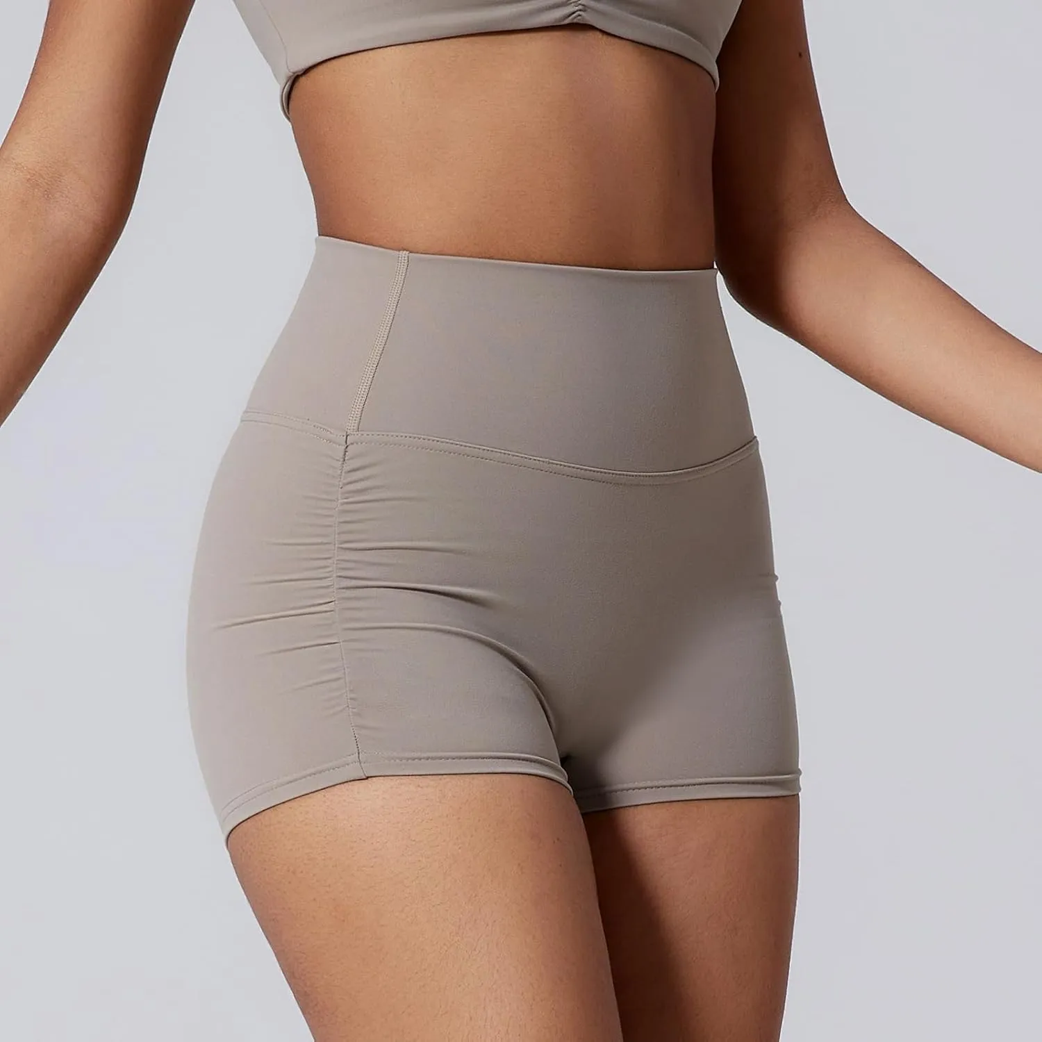 Women's High Waist Yoga Booty Shorts Workout Wrinkled Dance Hot Pants Butt Lifting Jogger Shorts Rave Outfits