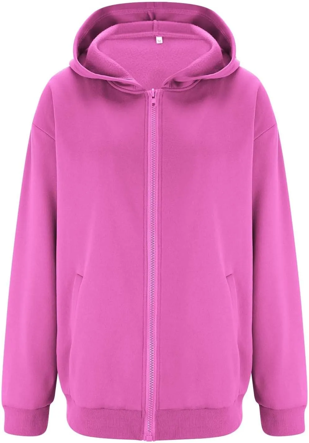 Women's Oversized Hooded Sweatshirt Full Zip Up Long Sleeve Jackets With Pockets Fall Outfits Y2K Teen Girls Clothes