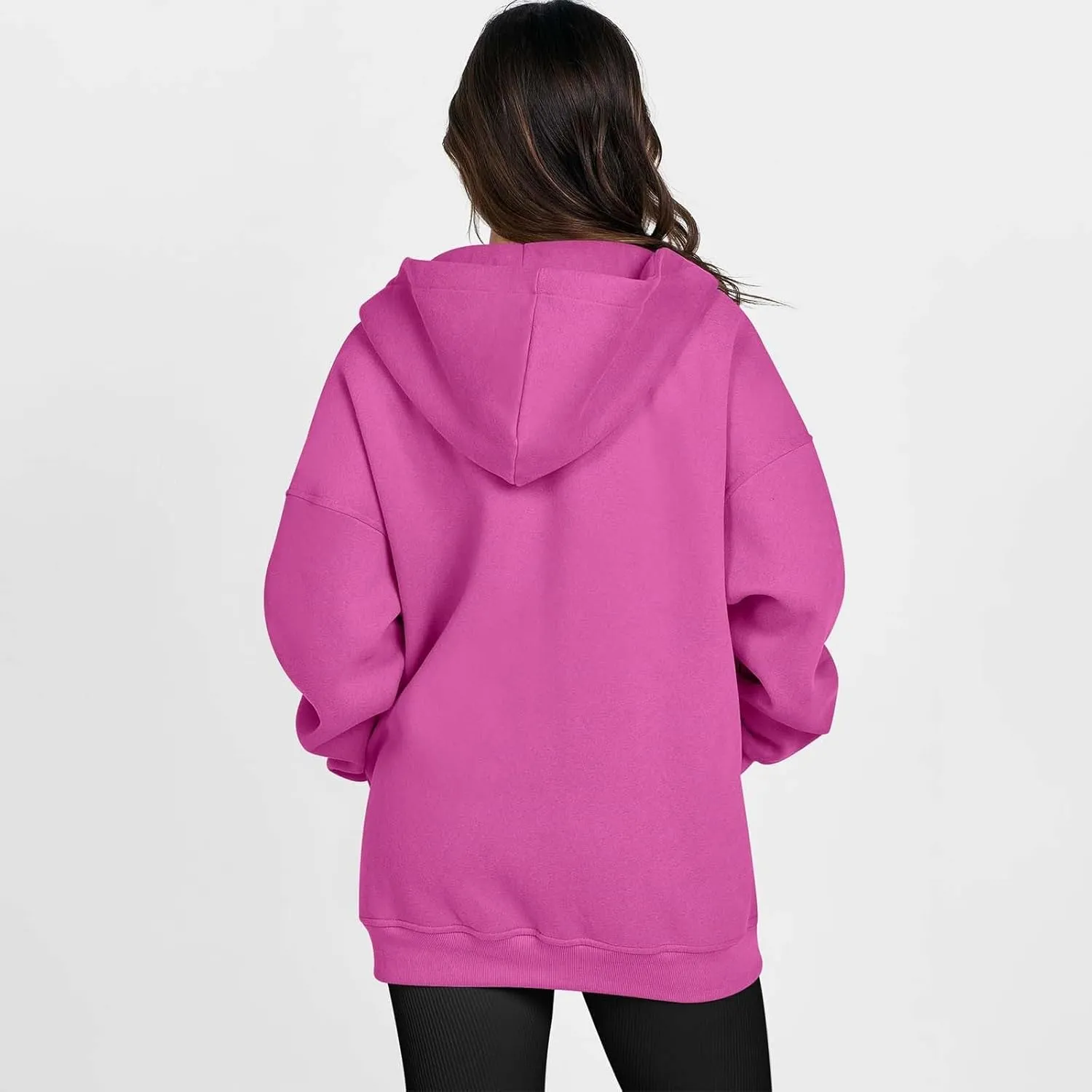 Women's Oversized Hooded Sweatshirt Full Zip Up Long Sleeve Jackets With Pockets Fall Outfits Y2K Teen Girls Clothes