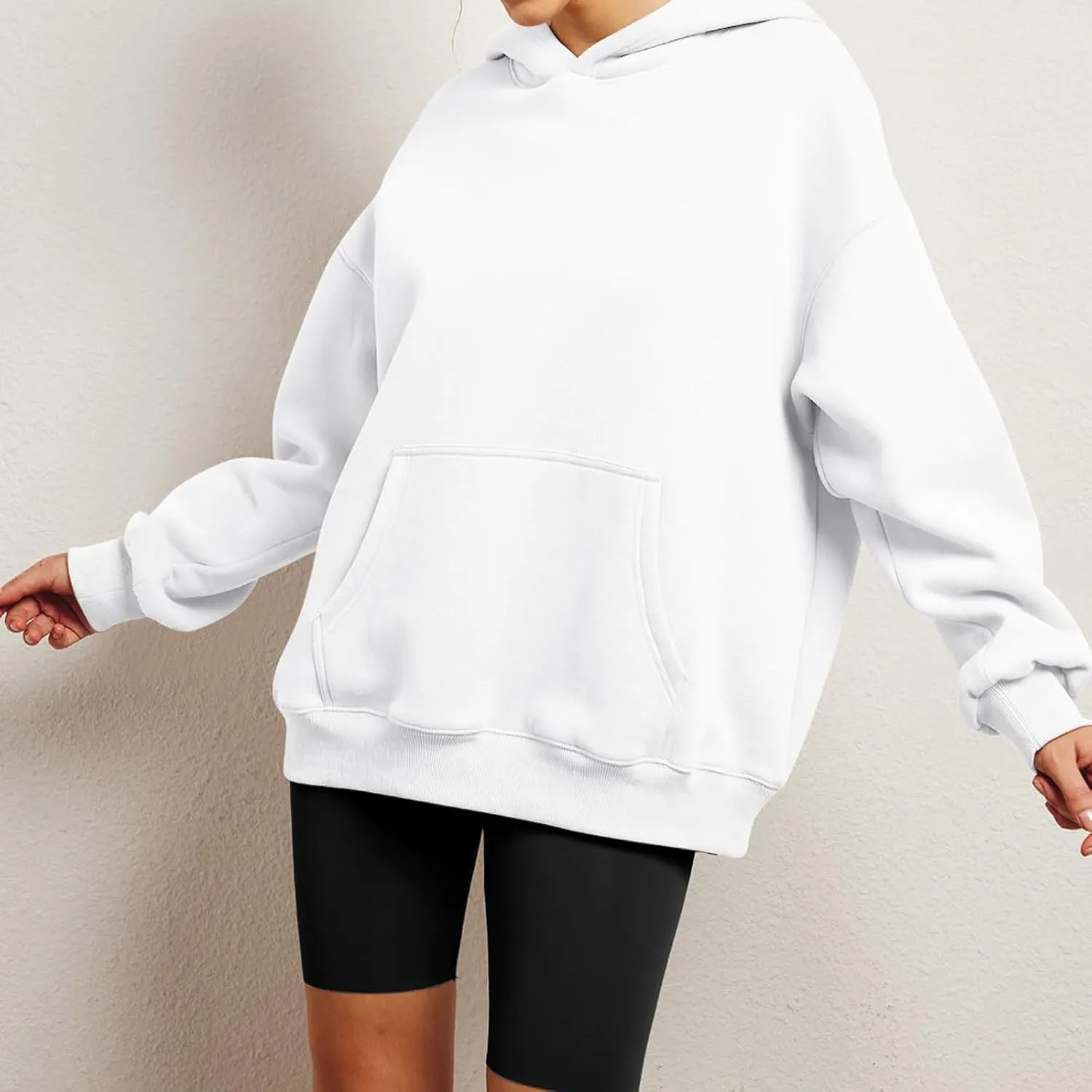 Womens Oversized Sweatshirt Hoodie Drop Shoulder Baggy Hooded Pullover Lightweight Long Sleeve Fall Clothes w/Pockets