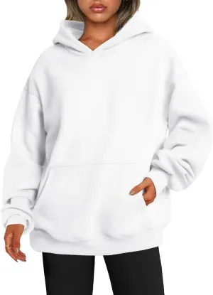 Womens Oversized Sweatshirt Hoodie Drop Shoulder Baggy Hooded Pullover Lightweight Long Sleeve Fall Clothes w/Pockets