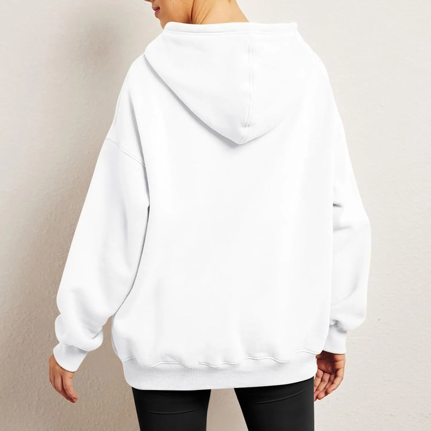 Womens Oversized Sweatshirt Hoodie Drop Shoulder Baggy Hooded Pullover Lightweight Long Sleeve Fall Clothes w/Pockets