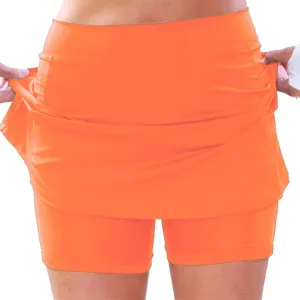 Womens Skorts with Pockets 2 in 1 Skorts Elastic High Waist Tummy Control Athletic Tennis Skirt Mini Short Skirts