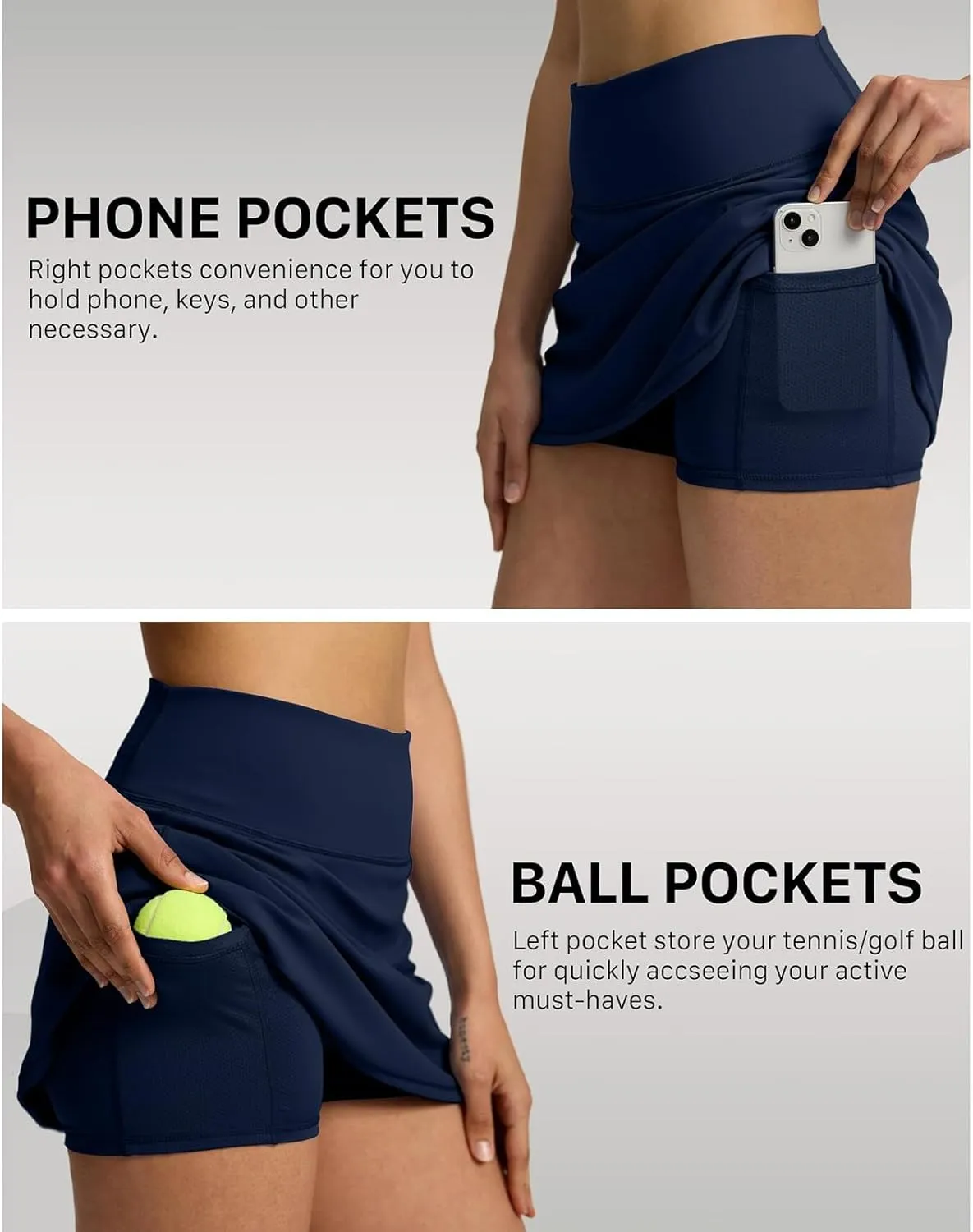 Womens Skorts with Pockets Tummy Control Golf Skorts for Women High Waist Athletic Sports Pants Casual Shorts