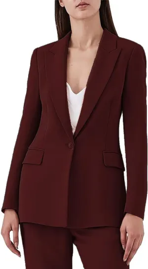 Women's Suiting 2 Piece One Button Dressy Pantsuit for Women Professional Wedding Suit Casual