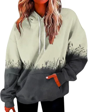 Womens Tie Dye Oversized Hoodie Long Sleeve Drop Shoulder Baggy Sweatshirts Lightweight Hooded Pullover With Pockets