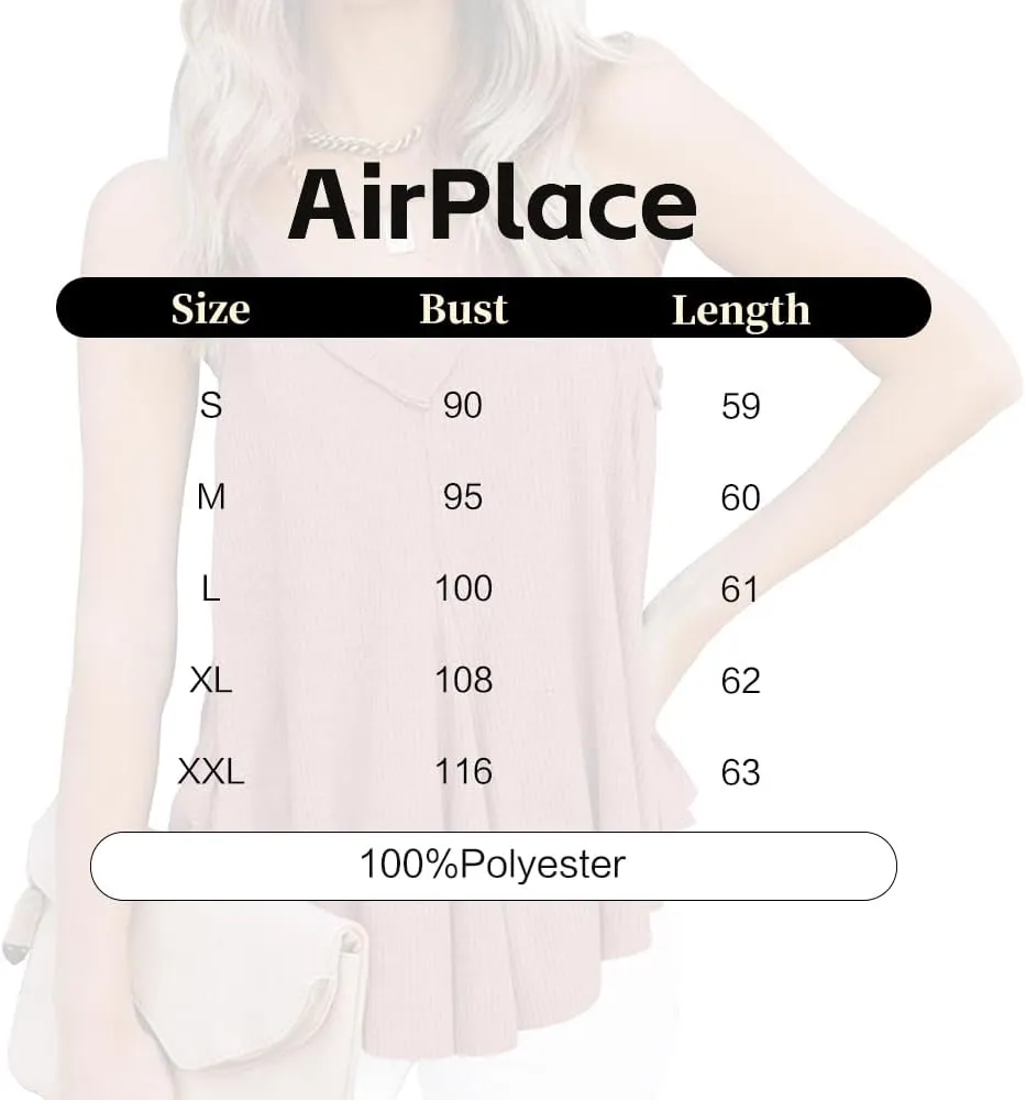 Women's V-Neck Sleeveless Irregular Pleats A-Line Camisole Shirt Tank Tops Casual Loose Flowy Pleated Shirt Blouses