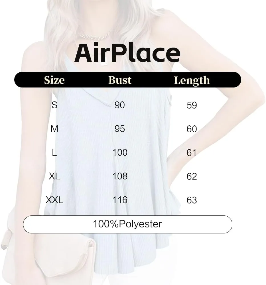 Women's V-Neck Sleeveless Irregular Pleats A-Line Camisole Shirt Tank Tops Casual Loose Flowy Pleated Shirt Blouses