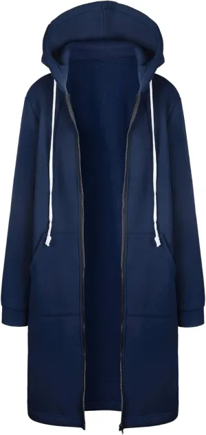 Womens Y2K Long Zipper Hoodies Fall Oversized Sweatshirts Long Sleeve Fleece Jacket Fashion Clothes with Pockets