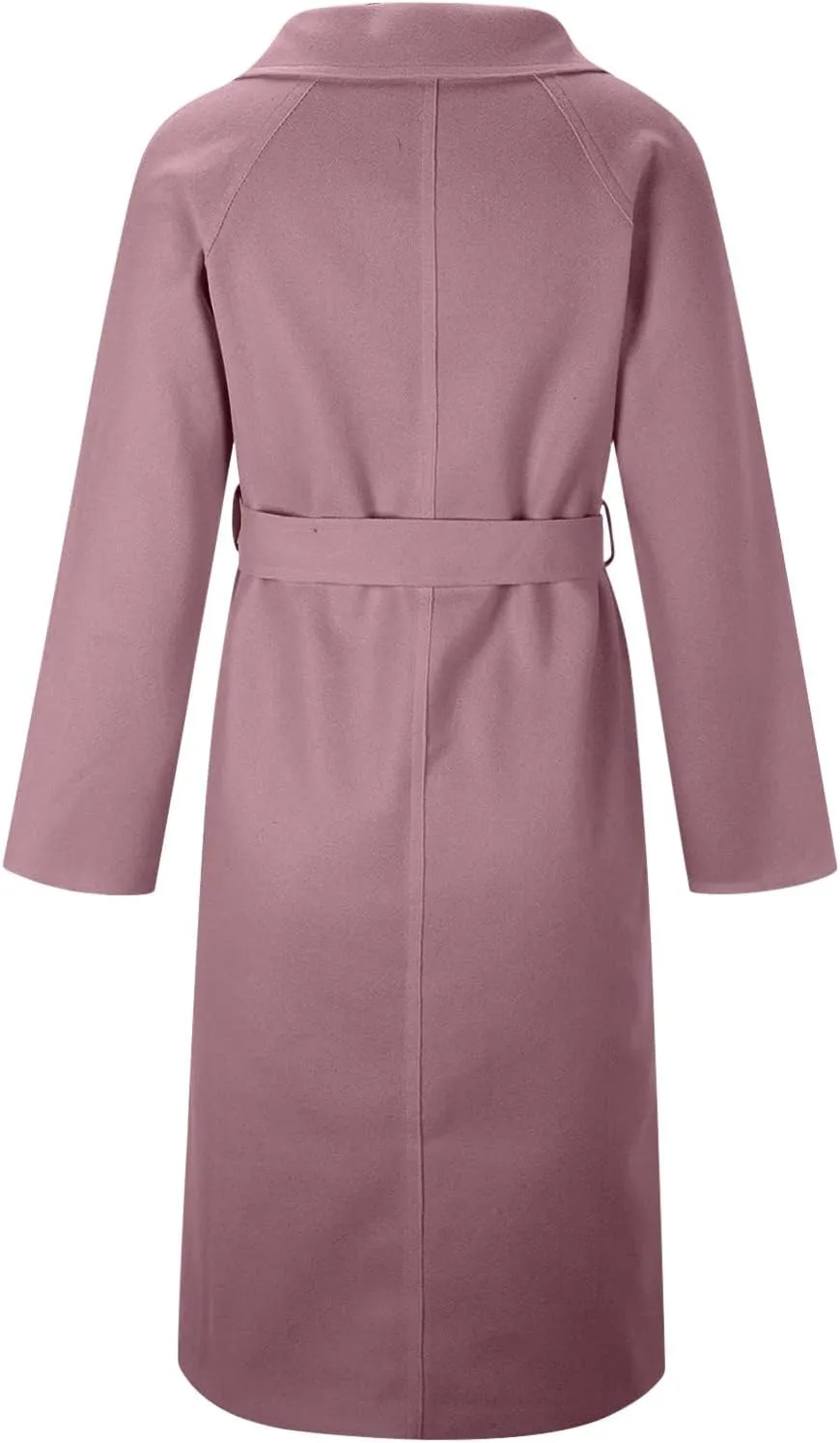 Wool Coats for Women 2024 Trendy Double Breasted Pea Coats Notch Lapel Long Winter Trench Coats with Pockets