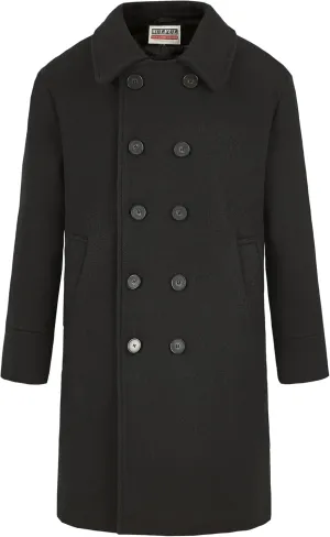 WULFUL Boys Double Breasted Wool Trench Coat Winter Pea Coat