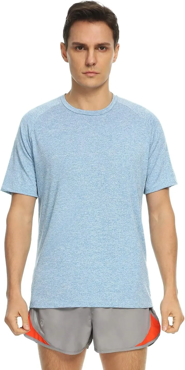 Xelky 4-5 Pack Men's Dry Fit T Shirt Moisture Wicking Athletic Tees Exercise Fitness Activewear Short Sleeves Gym Workout Top