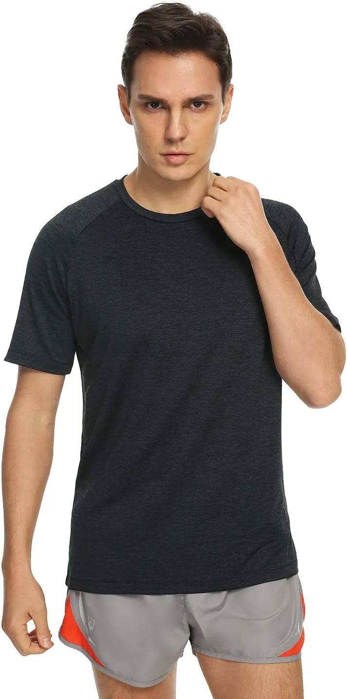 Xelky 4-5 Pack Men's Dry Fit T Shirt Moisture Wicking Athletic Tees Exercise Fitness Activewear Short Sleeves Gym Workout Top