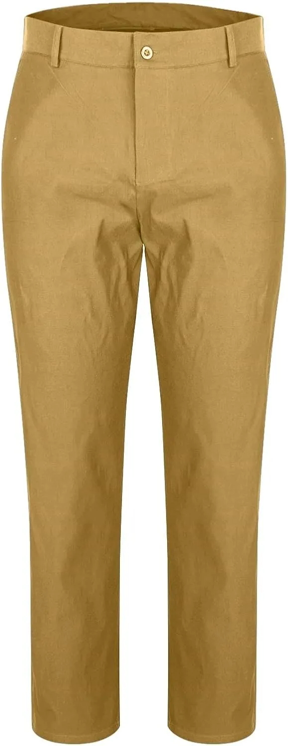 Xiaojmake Mens Chinos Pants Skinny Trousers Casual Wedding Suit Pants Slim Fit Dress Pants Stretch Flat-Front Tapered Slacks
